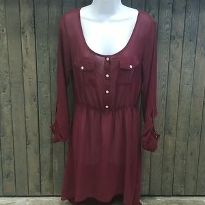 Rewind Long Sleeve Sheer Dress